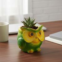 Owl Planter Cute Creature-Shaped Succulent Pot Resin Material