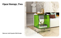 Transparent C-Table Modern Design Nightstand Space-Saving for Homeowners, Adults