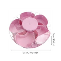Rotating Snack Tray 5 Compartments Flower Shaped Serving Platter for Living Room, Party