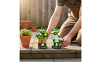 2 Pieces Creative Gift Garden Frog Sculpture Set Whimsical Design Cute Frog Couple Decor Weather Resistant for Couples, Outdoor, Yard, Patio