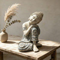Zen Sitting Sleeping Buddha Statue 25cm