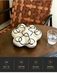 现代简约树脂手绘云朵几何黑线摆件家居样板间茶几电视柜书柜装饰