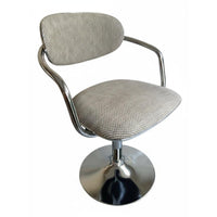 Adjustable Armchair with Woven Seat Waterproof Swivel Stool Quiet Wheels for Bar