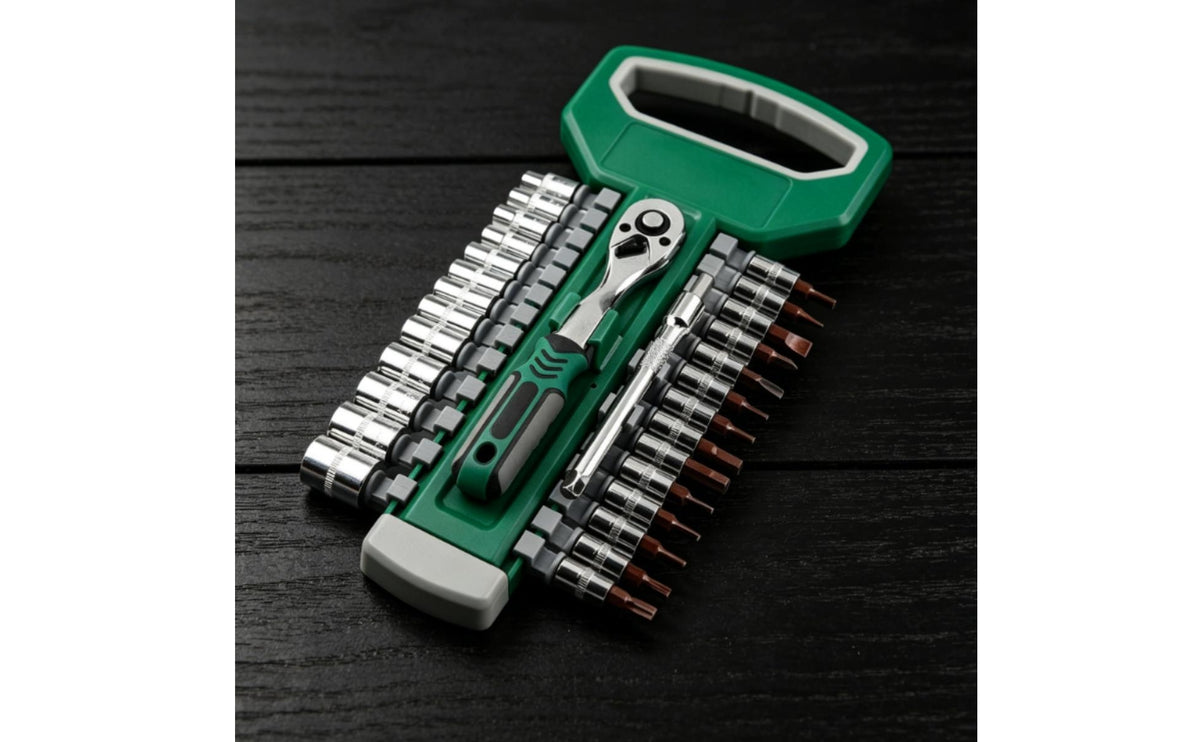 72-Tooth Socket Wrench Set Portable Socket Wrench Set with Storage Case Reliable Hard Shell Tool Box Long-Lasting for Mechanics, Garage