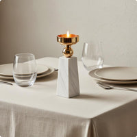 Marble Column Candle Holder Luxury Style Marble Candle Holder Fine Detailing Home Decor for Hotel