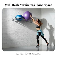 Wall Mounted Fitness Ball Rack Space Saving Gym Ball Wall Mount Keeps Workout Area Organized for Garage