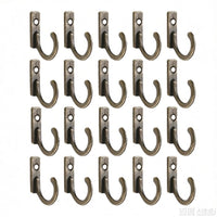 Antique Alloy Mini Wall Hooks, Single Row, Single Hole, Set of 10