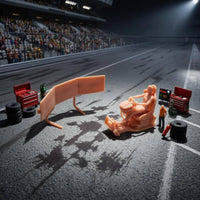 Miniature Racing Simulator Model Seated Driver Cockpit Racing Model Screen Panel Car Culture Display Piece Orange-Brown