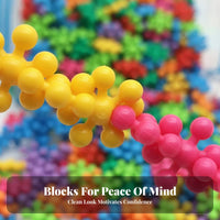 DIY Snowflake Building Blocks Educational Flower Shaped Connecting Toy Rotatable for Toddlers