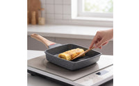 Square Frying Pan Nonstick Egg Pan Non Skillet for Individuals, Students, Small Kitchens, Dorms, Rv