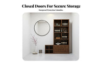 Wooden Beverage Cabinet Minimalist Living Room Design Room Display Shelf Large Capacity Entryway Partition Cabinet for Homeowners, Adults, Study