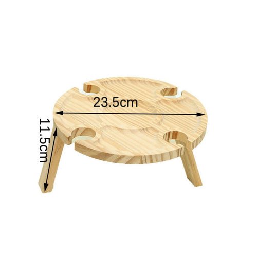Round Wood Sofa Tray Multi-Purpose Home Accessory Polished Surface