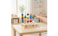 Wooden Shape Sorter with Pegs Educational Shape Matching Toy Box Fine Motor Matching Box for Young Children
