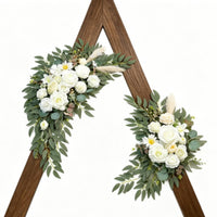 Chair Back Floral Decoration White Decorations Realistic for Brides