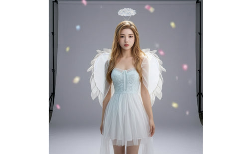Angel Wing with Circlet Headband Lightweight Angel Wing with Circle Comfortable Accessory for Cosplayers