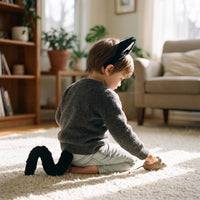 Adult & Kids Animal Ear Headband & Tail Set for Halloween Costume Party