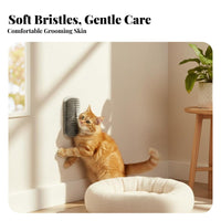 Collects Loose Hair Wall Corner Cat Massager Reduces Shedding Wall Corner Cat Brush Softer Bristles for Cats, Cabinet Corners, Indoors, Home