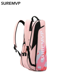Rectangular Badminton and Tennis Racket Bag, Large Capacity, Oxford Fabric, for Adults, Green/Pink/White