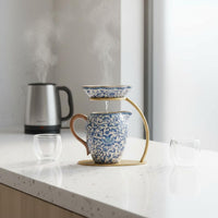 Tea Pitcher with Strainer and Stand Elegant Design Traditional Tea Pitcher Set High Temperature Fired for Office