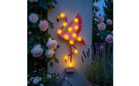Solar Flamingo Light Outdoor Solar-Powered Wall Light Lamp Metal for Patio