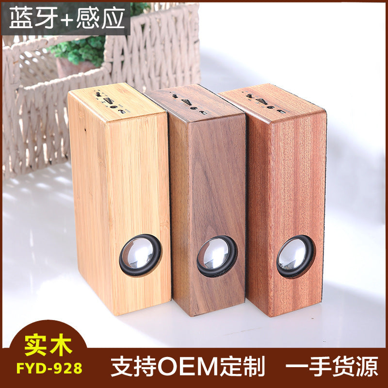 Retro Wooden Bluetooth Speaker with Radio and Phone Stand