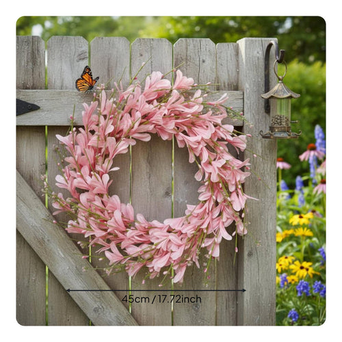 Pink Flower Wreath Seasonal Elegance front doors Wreath Look Hanging Decoration for Porch, Garden
