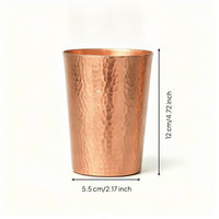 Copper Cup with Hammered Exterior Reusable Water Cup Minimalist for Desk