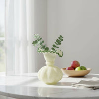 Handmade Glass Flower Vase Mouth-Blown Handmade Glass Vase for Tabletop