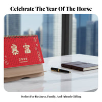 Desk Calendar 2026, Horse Year, Gift Box, Wooden Board, Creative Weekly Planner, Office Decoration