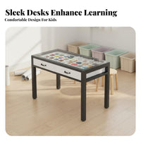 Kindergarten Drawing Table Spacious Desktop Kids Crafting Table and Chair Set Child-Centered Influenced for Students, Preschoolers, Childcare Center