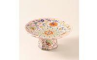Ceramic Pedestal Plate Decorative Footed Dessert Plate Compact Ceramic Dessert Stand for Hosts, Afternoon Tea, Sideboard