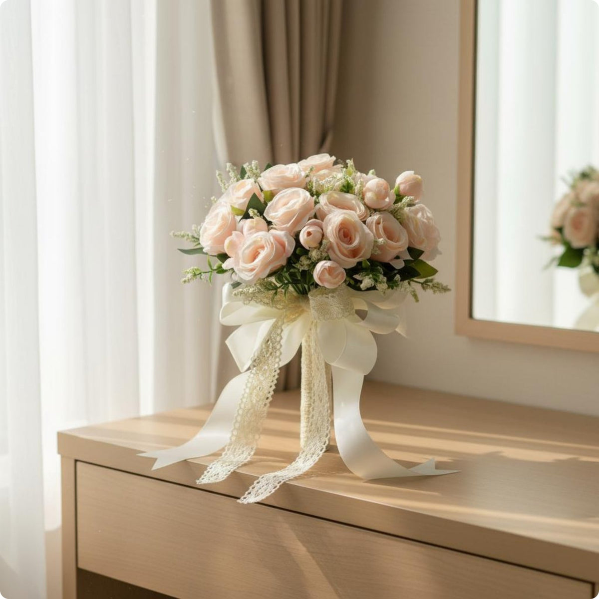 Snowy Bloom Bridal Arrangement Photo Prop Wedding Decor Romantic Design