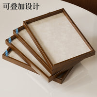 Wooden Jewelry Tray with Compartments for Earrings, Rings, and Bracelets