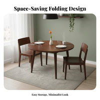 Foldable Design Fold-in-Half circular table Space-Saving foldable Dining Furniture Multi-Functional Indoor Furnishing Easy to stow for Apartment Dwellers, People with Small Living Spaces, Homeowners, Kitchen, Events