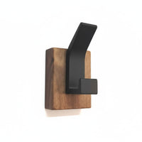 Drill-without Drilling Installation Black Walnut Wood Hanger Easy to Install Walnut Wood Coat Hanger Multi-Functional for Behind Door