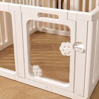 White Plastic Rabbit Enclosure, Modular Playpen 8 Panels 50×60cm, Indoor Outdoor Play Area for Small Animals, with Accessories