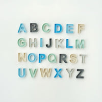 26 Pieces 3D Letters Educational Philosophy Letter Blocks Uppercase Letters Tactile Alphabet Toy Matte for Preschoolers