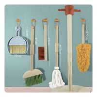 Toy Cleaning Set with Stand Hands-on Pretend Play Cleaning Set Freestanding Child-Sized for Toddlers, Playroom, Daycare