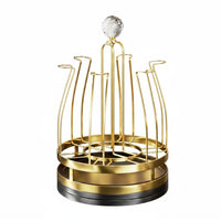 Rotating Cup Stand 360 Degree Rotation 6 Slot Cup Holder Drips Drainage Household Storage for Kitchen Countertop