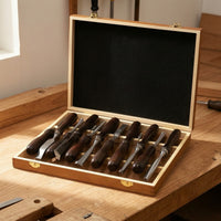 12 Pieces Wood Carving Set with Wooden Handles Portable for Hobbyists