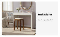 Cushioned Stacking Stool Stackable Design Vanity Seat Anti-Slip Feet for Bedroom