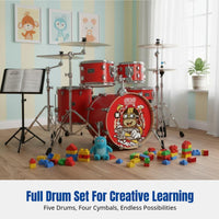 Kids Cartoon Drum Kit, Compact, Jazz Drum, Beginner, Entry, Professional Performance