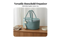 Diaper Tote Organizer Versatile Cotton Rope Diaper Tote Portable Nursery Storage Bin Versatile for Caregivers, Travel, Car