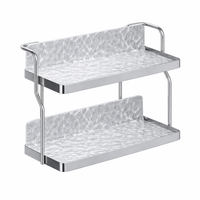 Kitchen Rack Storage Countertop Organizer, Two Tier Carbon Steel Wall Mounted Design, Hanging for Small Spice Desktop