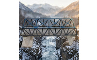 1:87 Scale Girder Bridge Model Kit Self-Assembly Model Bridge Kit with Deck Plastic Unpainted for Hobbyists, Diorama Builders