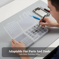 Transparent Compartment Case With Lid Parts Container Portable for Craft Room