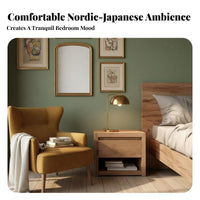 Bedside Nightstand Distressed Finish Side Table Minimalist Design for Homeowners