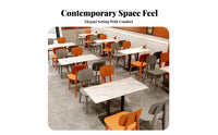 Marble-Patterned Table and Chair Combo Long-Lasting Table and Chairs Set Easy to Clean Strong Load-Bearing for Takeaway Shop