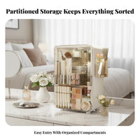 Desktop Vanity Case with Drawers Large Capacity Multi-Compartment Cosmetic Case