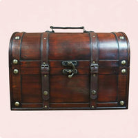 Faux Rosewood Storage Chest Wood-Grain Texture Home Organizer Hasp Lock Fitting